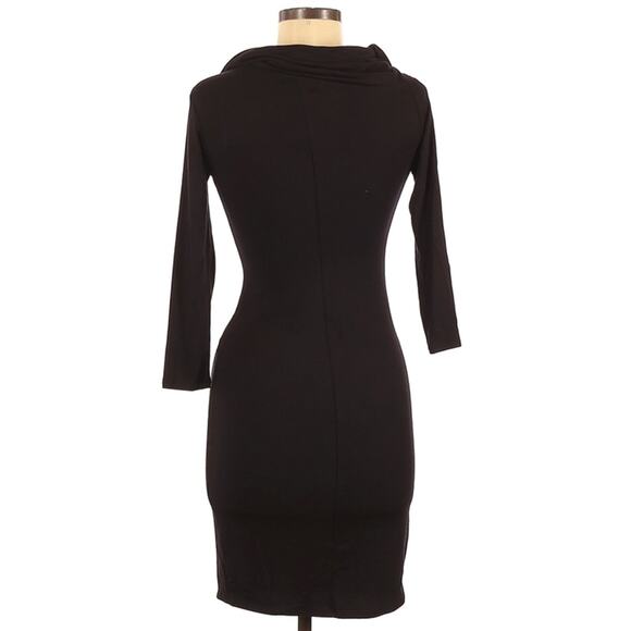 MICHAEL STARS off the shoulder fitted black bodycon party dress LBD Size XS NEW - Picture 2 of 8